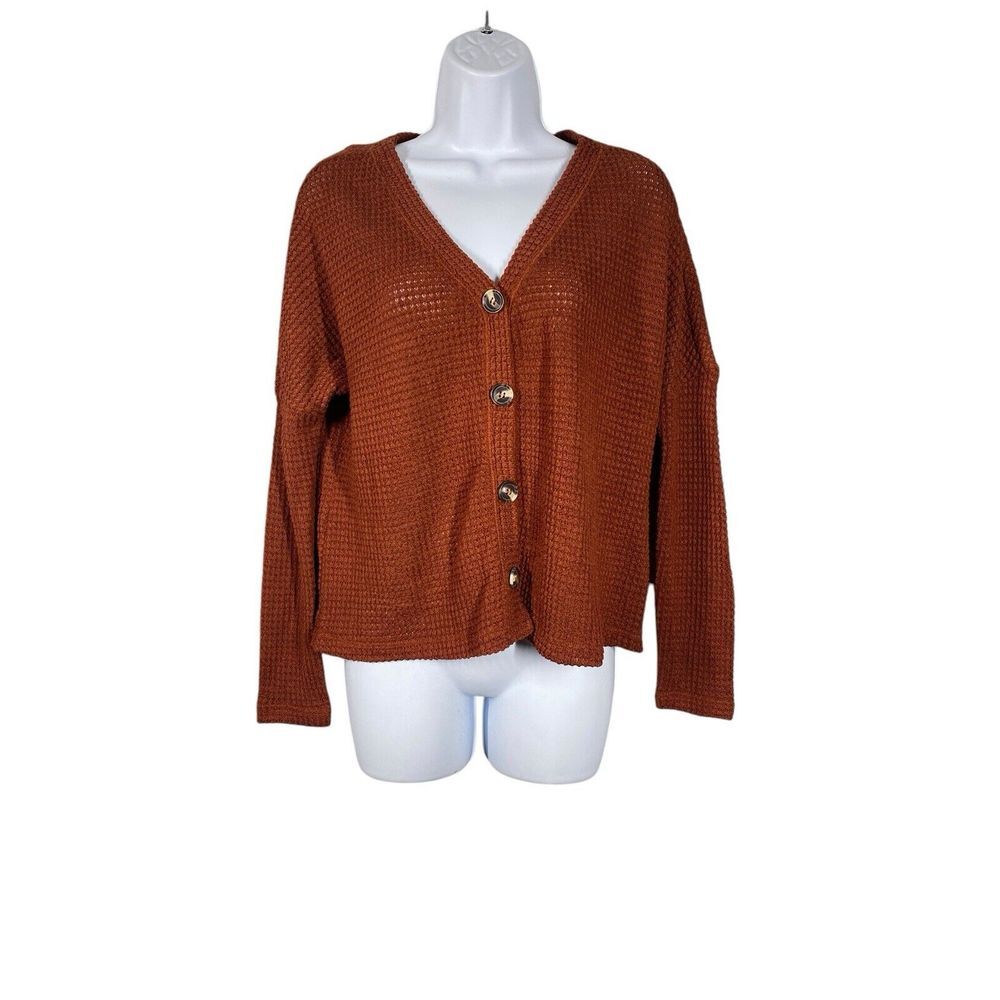 Hooked Up Slouchy Style Button Front Lightweight Cardigan Sweater Womens Size XS